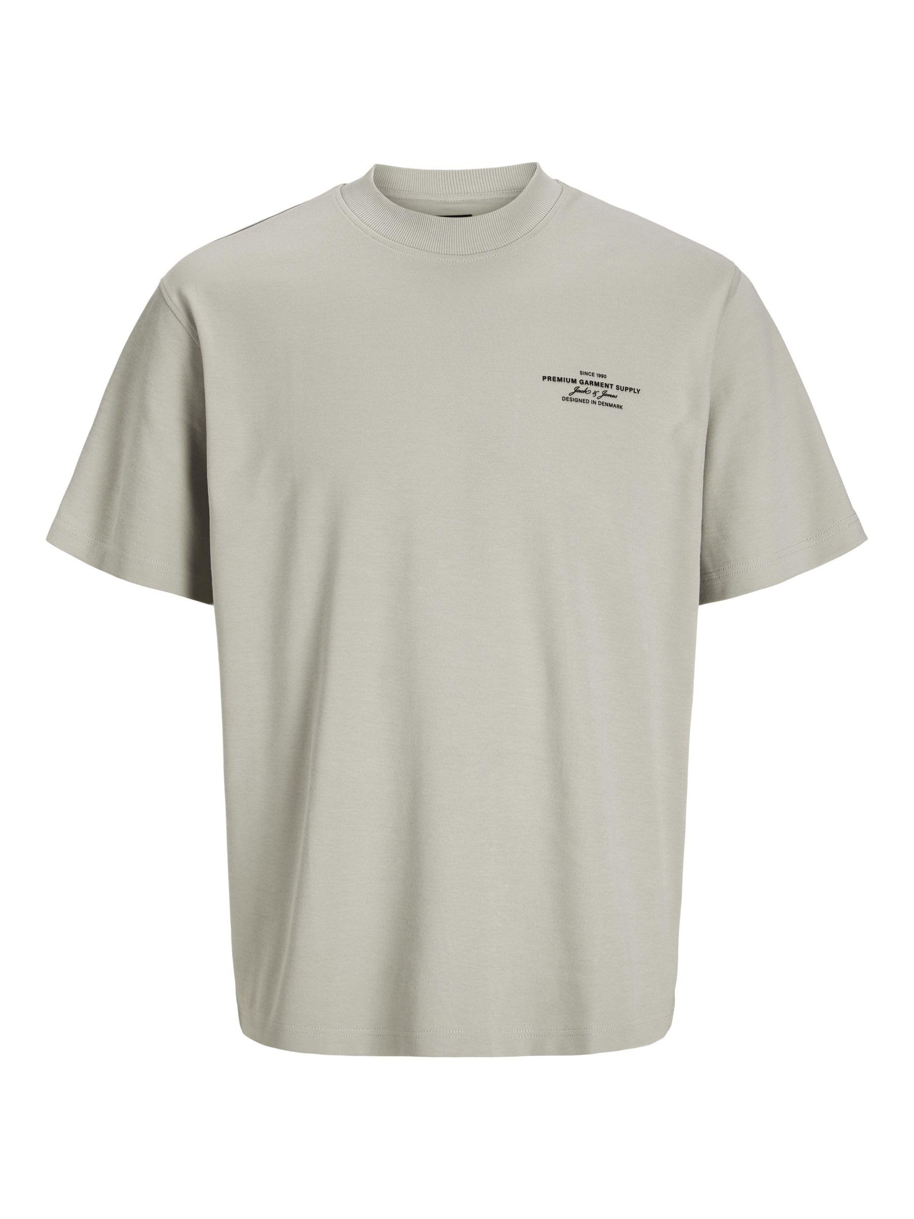 JACK & JONES Jprblachad Branding SS Crew Neck Tee Sn, Silver Lining, L