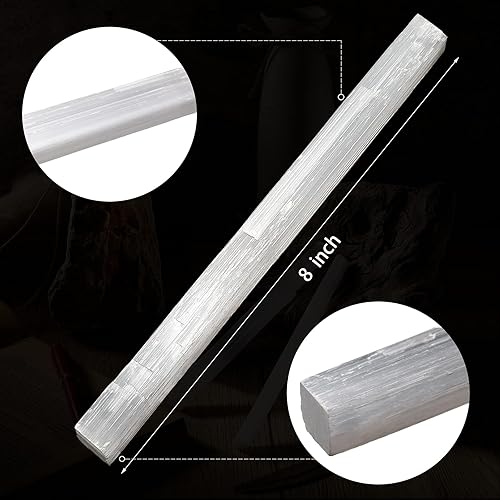 Miniatura 2 de 2 varillas de selenita de 8.0in de cristal de selenita de 8.0in de cristal de energía blanco de piedra curativa para la limpieza de reiki,