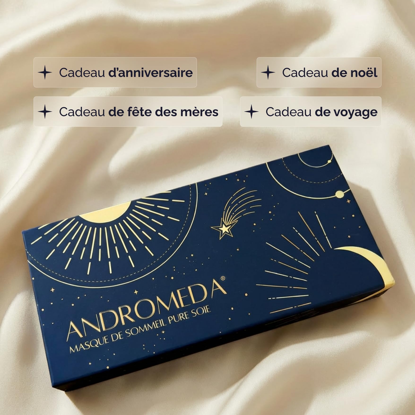 Masque de Sommeil Cocooning en Soie de Mûrier | Ultra Doux, Pour Rituels de Beauté et Repos | Terracotta Naturelle