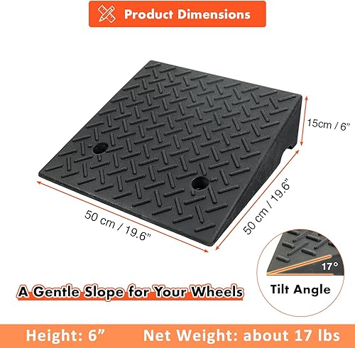 Miniatura 8 de Rampa para bordillos, portátil, ligera, resistente, de plástico, para entrada, muelle de carga, acera, auto, scooter, bicicleta, motocicleta