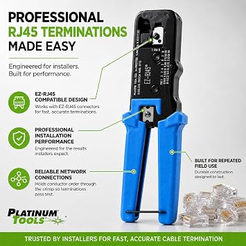 Platinum Tools 100008 EZ-RJ45 Combo - 24. Clamshell. silver