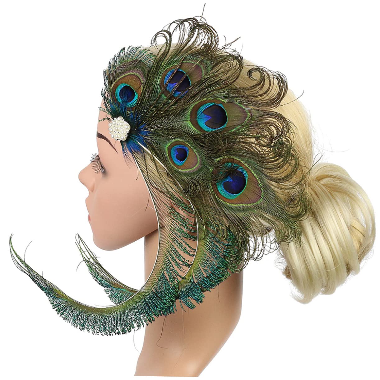 VALICLUD Horquillas de Novia 2 Piezas Plumas y Gemas de Imitación Sujetan el Cabello Elegantes Accesorios para Tocados de Boda
