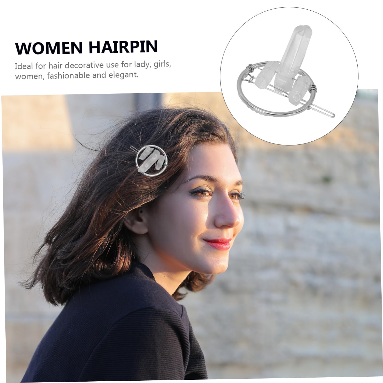 minkissy 5piezas Horquilla Geométrica De Cristal Para Mujer Accesorio De Pelo Elegante Pinza De Pelo Diseño De Círculo Decoración Para Peinados De Fiesta y Ocasiones Especiales