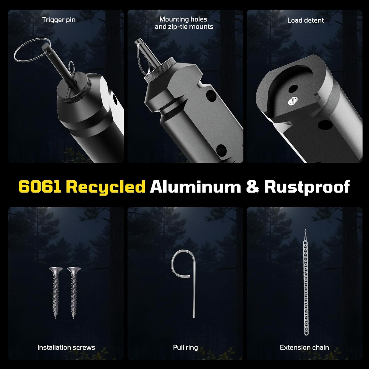 Perimeter Trip Alarm, 12 Gauge Trip Alarm, Camping Trip Wire Alarm Device with Screw and Extension Chains, Early Warning System for Camping and Outdoor Safety/ Bear Deterrent(Suitable Multiple Models)