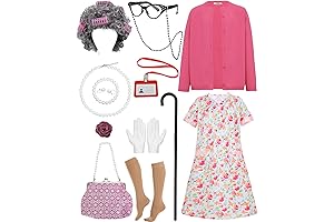 Mom and Daughter Costumes - 15 Pcs Old Lady Costume Kids Girls...