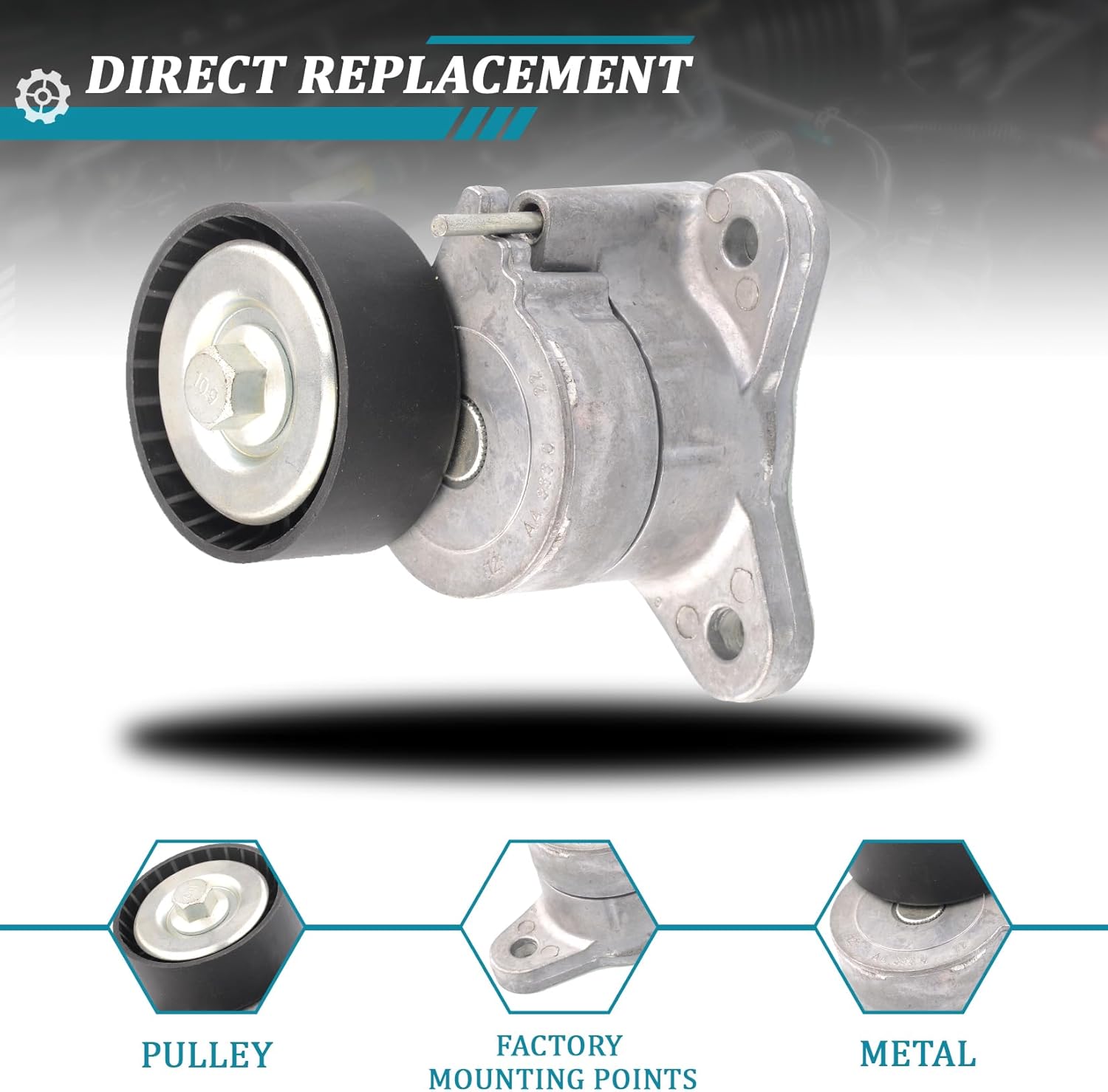 IRONTEK 04891595AB Belt Tensioner Pulley Assembly fit for Chrysler 2011-2014 200, for Dodge (2007-2012 Caliber/ 2009-2017 Journey), for Jeep 2007-2017 Compass, for Mitsubishi 2008-2012 Lancer #89392