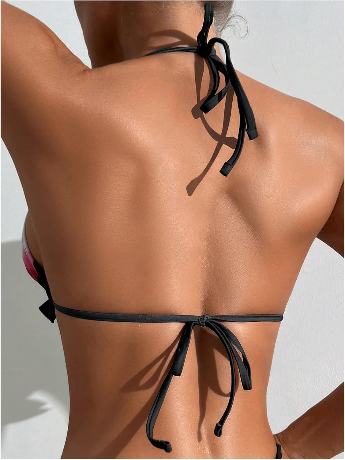 MakeMeChic Women's Floral Print Seashell Bikini Top Ruffle Trim Beach Summer Bathing Suit Tops