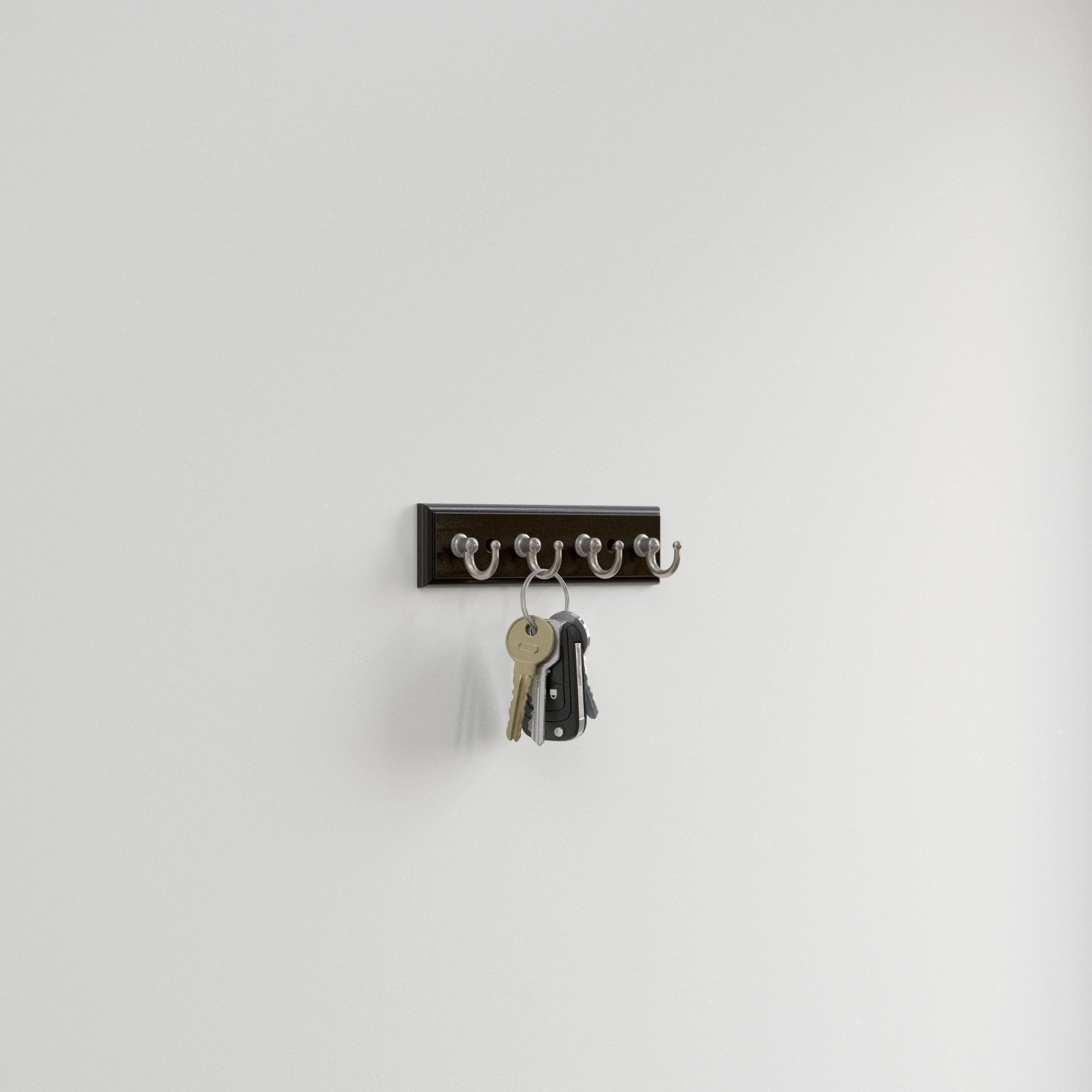 Franklin Brass Key Tidy (1-Pack) Matte Black Key Holder 7' Wall Mount Small Item Rack 4 Hooks for Wall, Hallway, Entry Small Keychain Rail Organizer B46711K-218-R - Image 2
