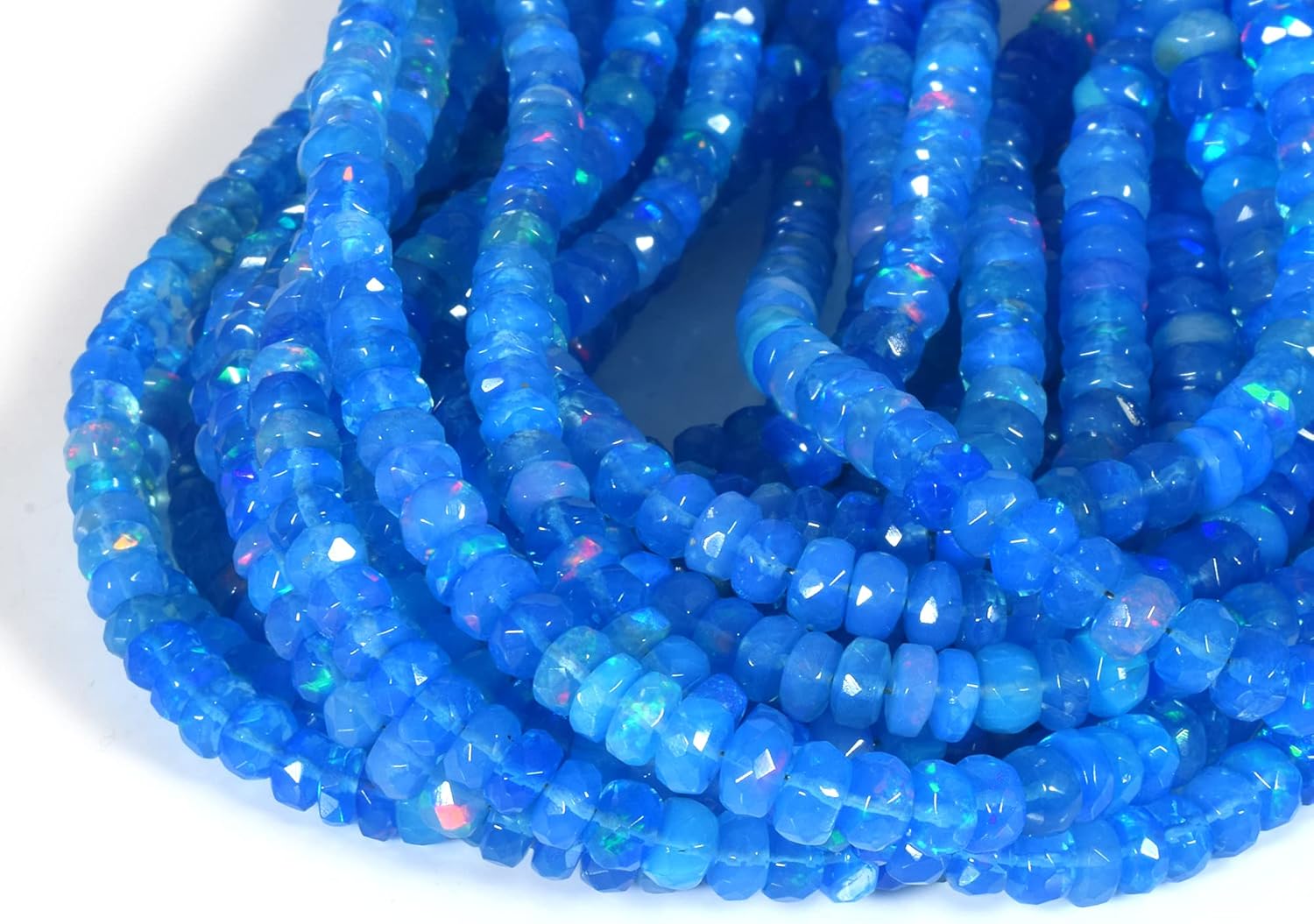 – AAA Quality Ethiopian Opal Rainbow Fire Opal Gemstone Beads Plain Rondelle Beads Opal, 4-5MM Ethiopian Opal Strand for Jewelry Making Beads (Black Etheopian Opal)