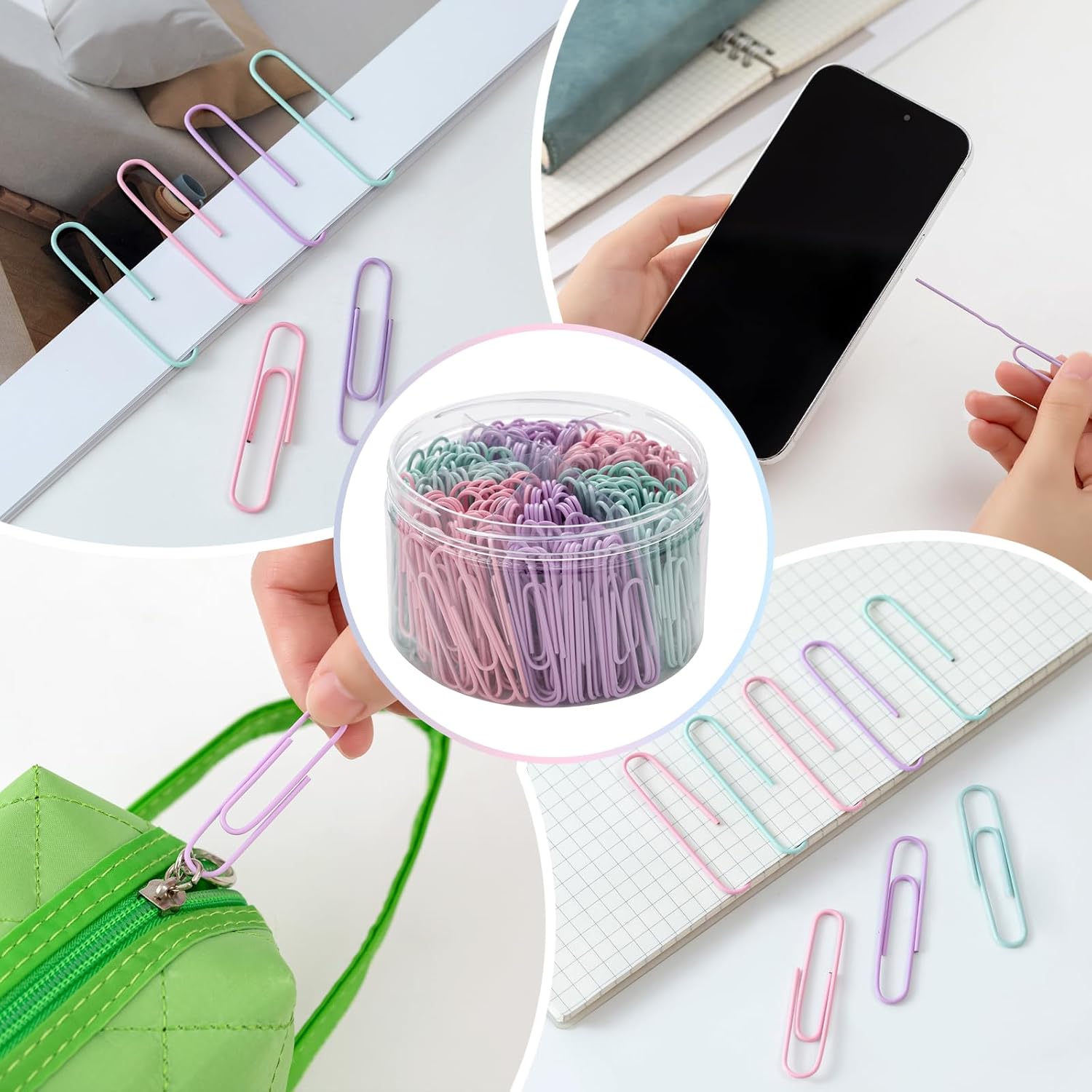 Macaron Colored Paper Clips,Pastel 2 Inches Jumbo Large,300pcs Big Cute Paper Clips for Office Supplies, Durable and Rustproof image 4