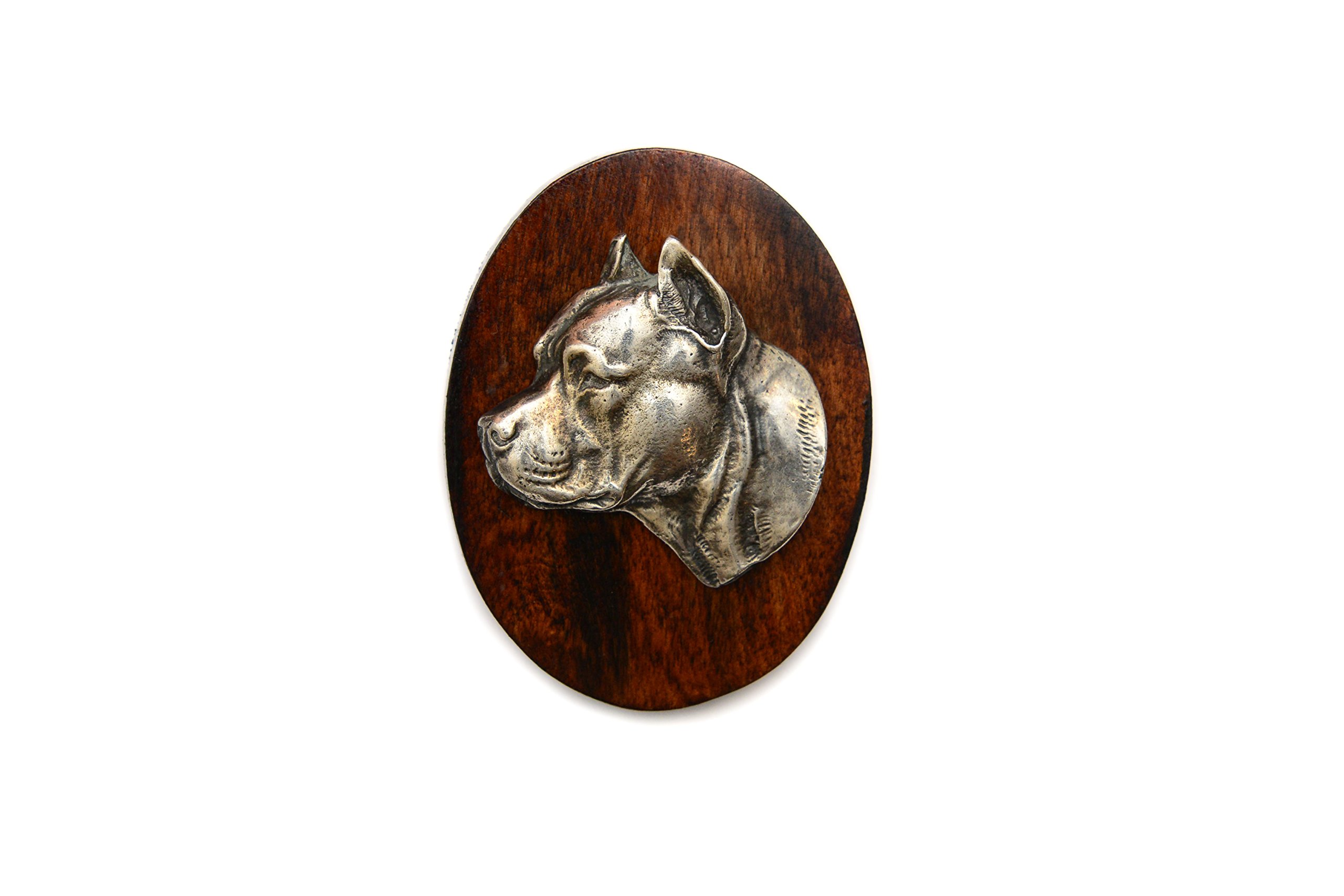 Art-Dog Dog Show Ring Clip Number Holder - Brooch with Clip Dog Show Exhibit Number Holder - Handmade Dog Show Accessory – Dog Tag Clip 7x5cm – American Staffordshire Terrier III