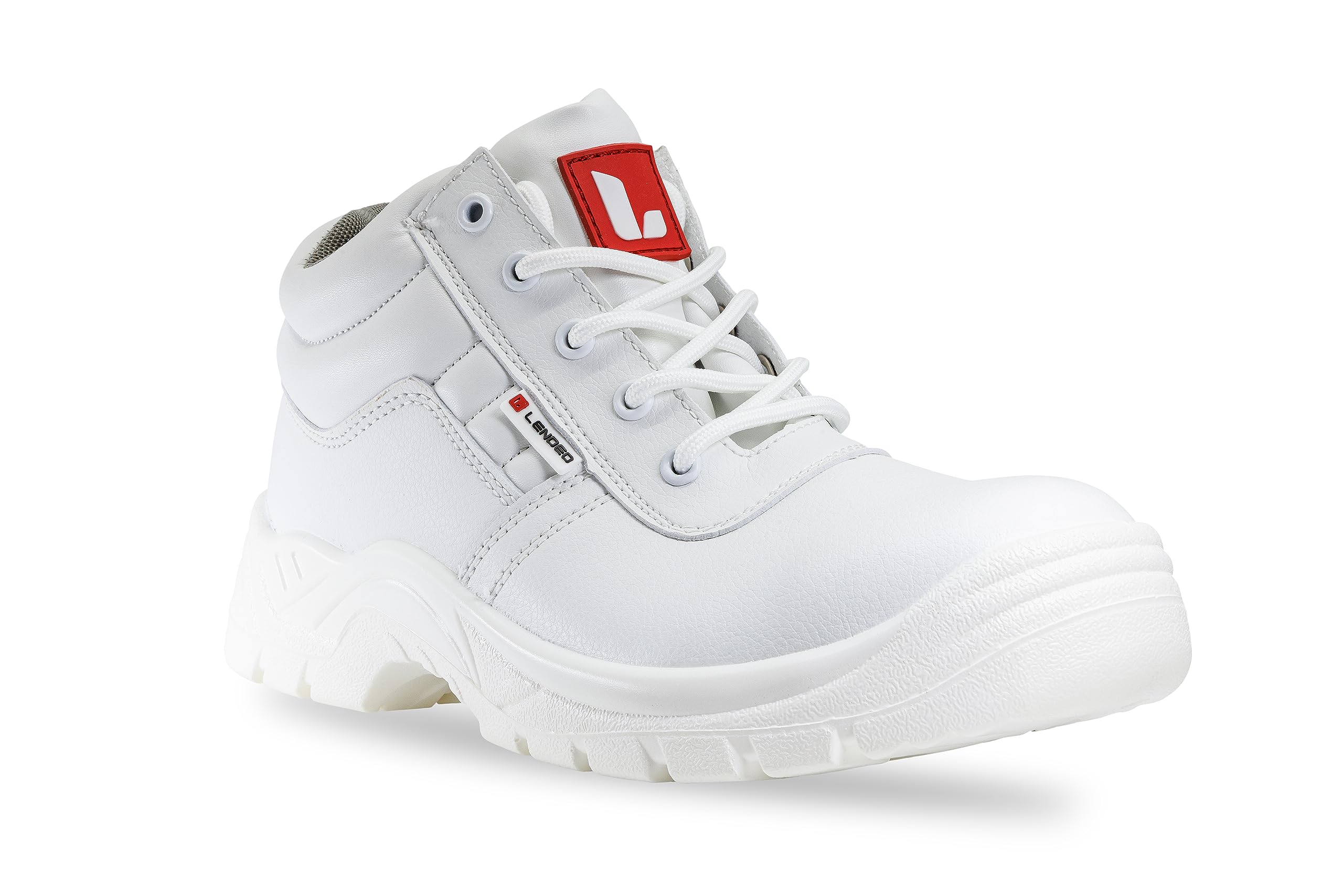 Loop S2 hoge witte veiligheidsschoenen, werkschoenen, kookschoenen