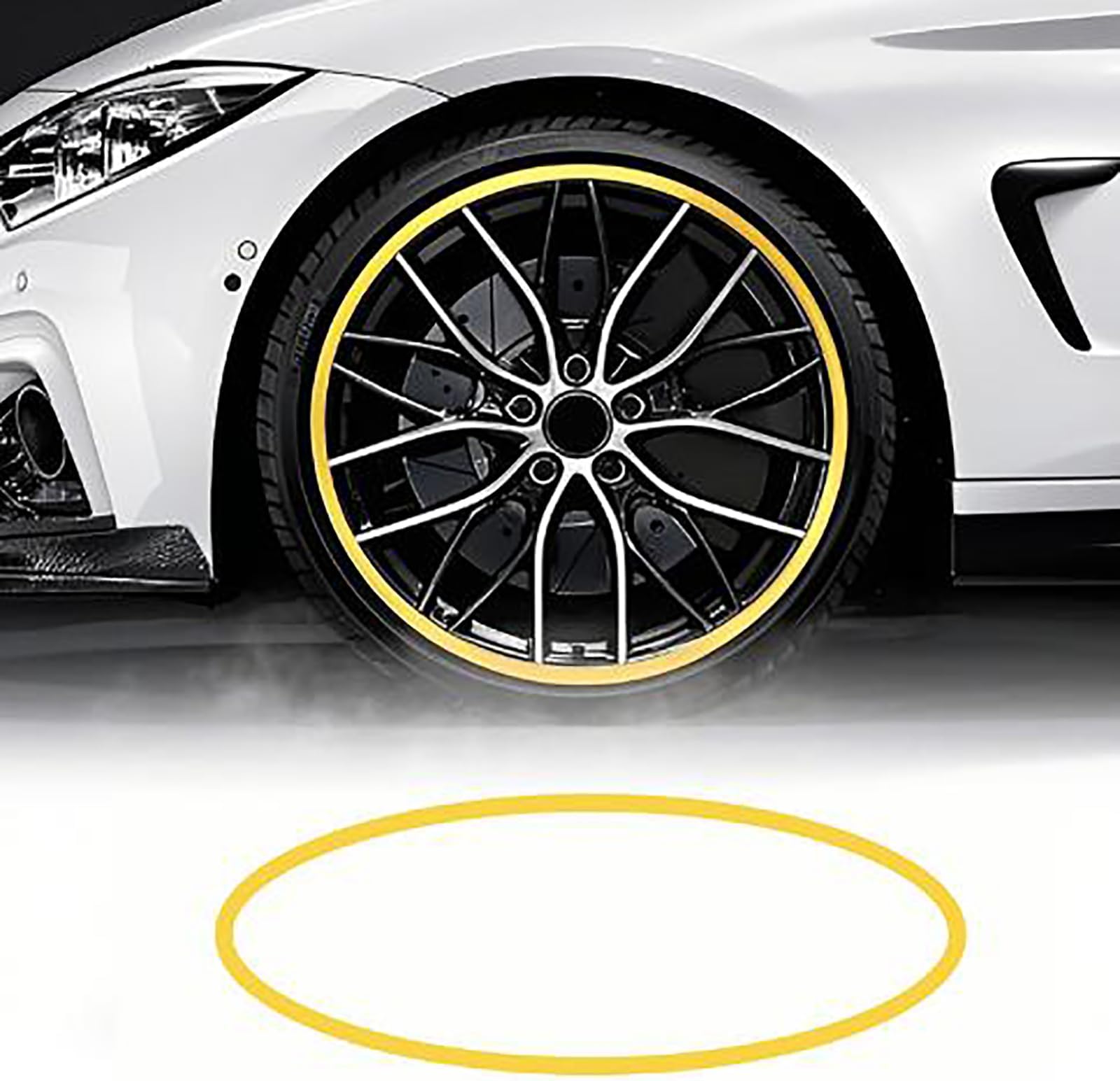 15-22 Inch Car Wheel Rim Protector (Self-adhesive), Avoid Wheel Damage/Snug Fit/No Tire Removal Needed + Cover The Scratches,10 Colors Available,16 inch,Gold