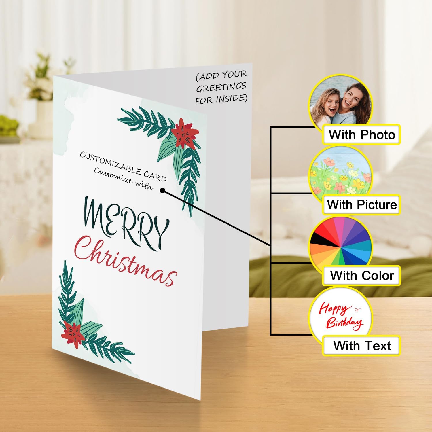 Personalized Greeting Cards with Envelopes, Custom Greeting Card Print Photos, Text, Custom Cards, Custom Birthday Card, Thank You Cards, Wedding Card, All Occasions Personalized Cards(10" x 7" ) - Image 2