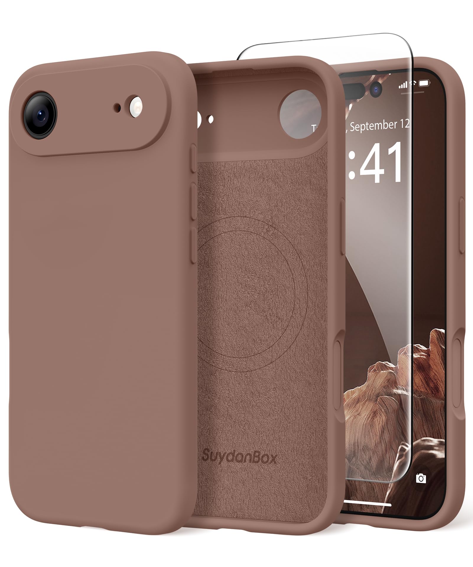 Magnetic for iPhone Air Case Silicone Brown