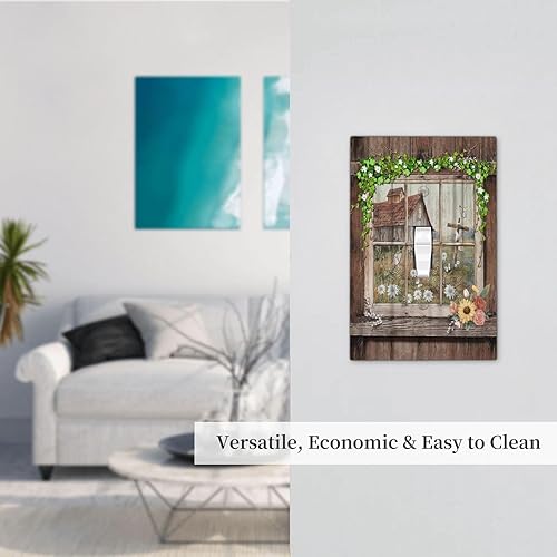 Miniatura 7 de Farm Barn Farmhouse Rustic Country Flower - Placa decorativa de pared de 1 cuadrilla, placa frontal eléctrica para baño, dormitorio, accesorios de