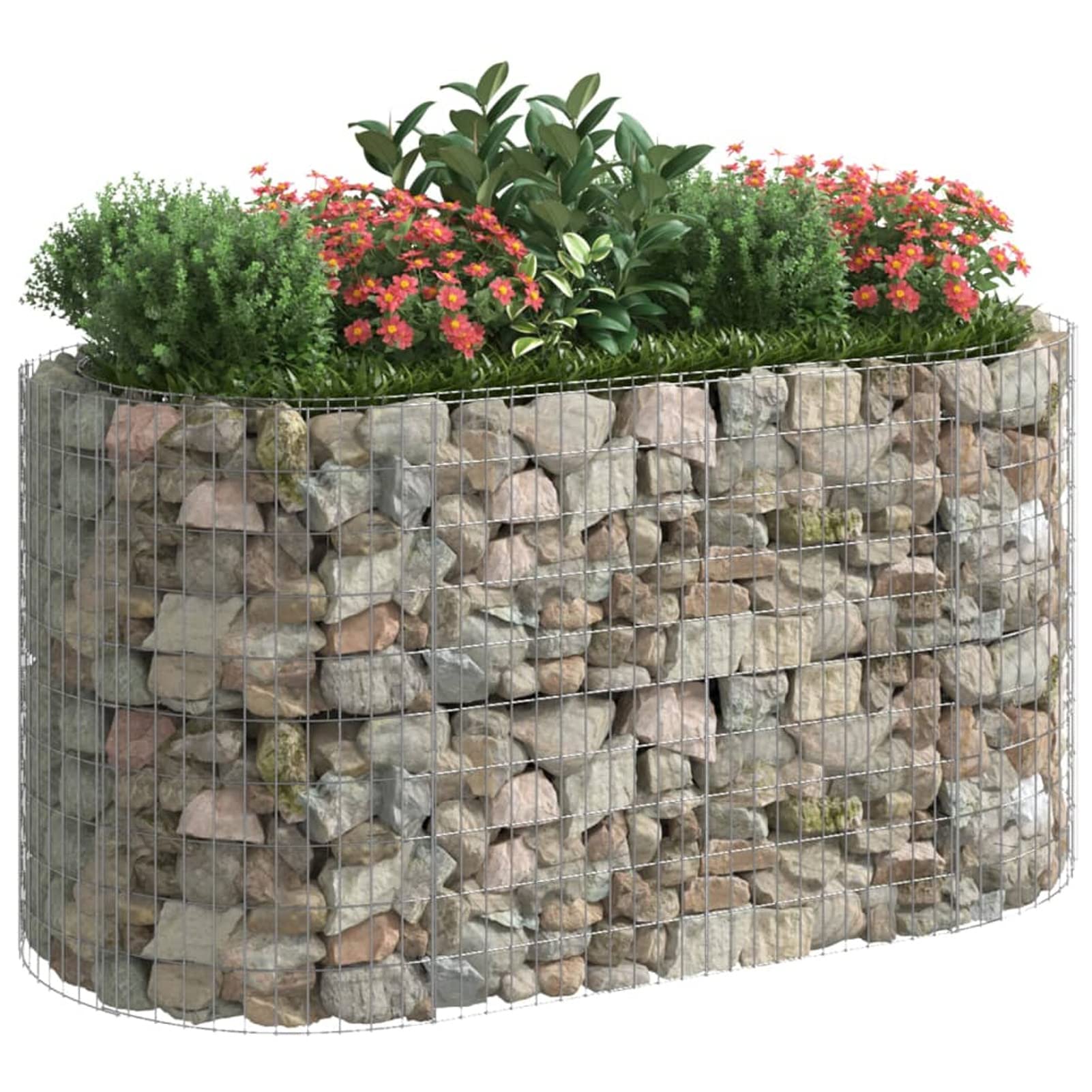 Gabionen-Hochbeet, Kräuterspirale, Hochbeet Im Garten, Pflanzkübel, Pflanzsteine, Verzinktes Eisen 200x100x100 cm