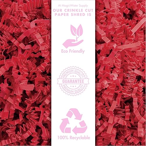 Miniatura 7 de MagicWater Supply Relleno de papel de corte arrugado (1 libra) para envolver regalos y rellenar cestas, color rojo