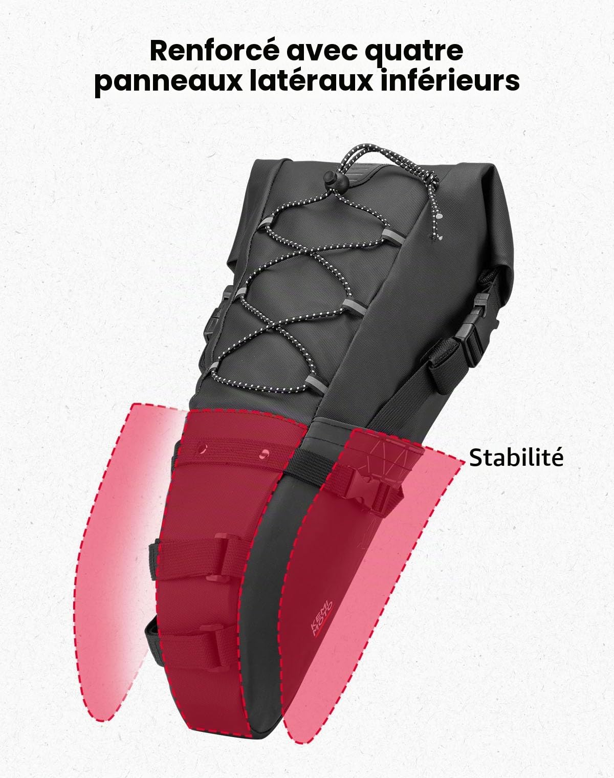 KEMIMOTO Sacoche de Selle Vélo Etanche, 11L Sac de Selle Velo avec Réfléchissant, Sacoche de Arrière Vélo pour Velo de Course, Électrique et VTT