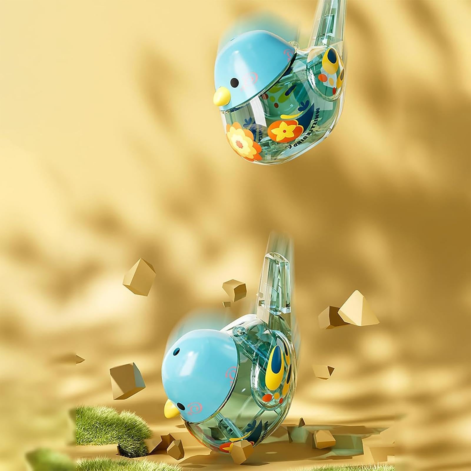 Fischietto portatile per uccelli, giocattolo sensoriale acqua, gadget per bambini con pannello resistente, accessorio scolastico con texture raffinata, 9,4 x 6,1 x 6,1 cm, strumento compatto per la