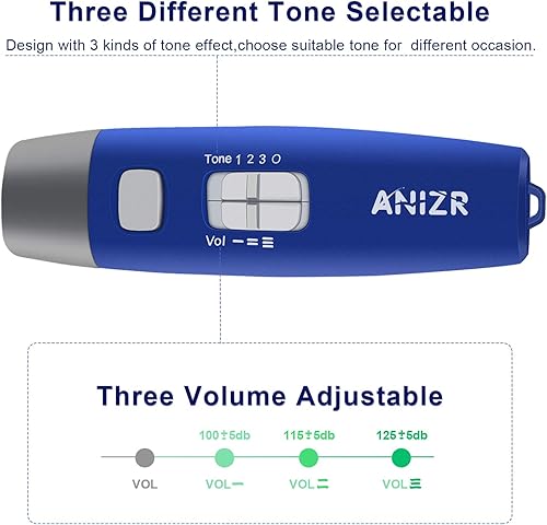 Miniatura 2 de ANIZR Silbatos electrónicos con cordón, ajustable de 3 tonos y 3 silbatos de emergencia de gran volumen, silbato de árbitro de baloncesto, para