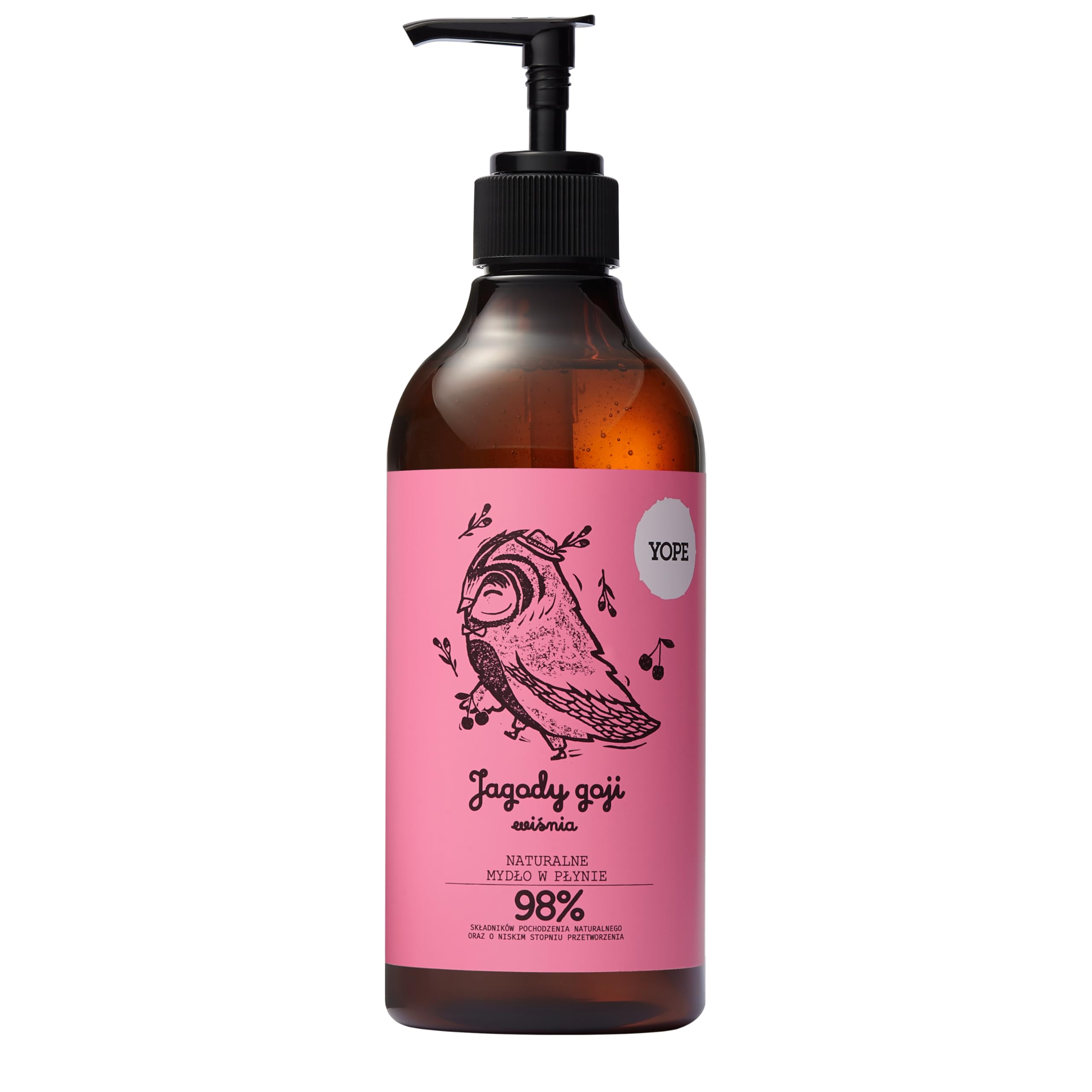 YOPE HAND WASH | SCENT: GOJI BERRIES, CHERRY| MOISTURIZING,SOOTHING | VEGAN | 98% INGREDIENTS OF NATURAL ORIGIN 500ml
