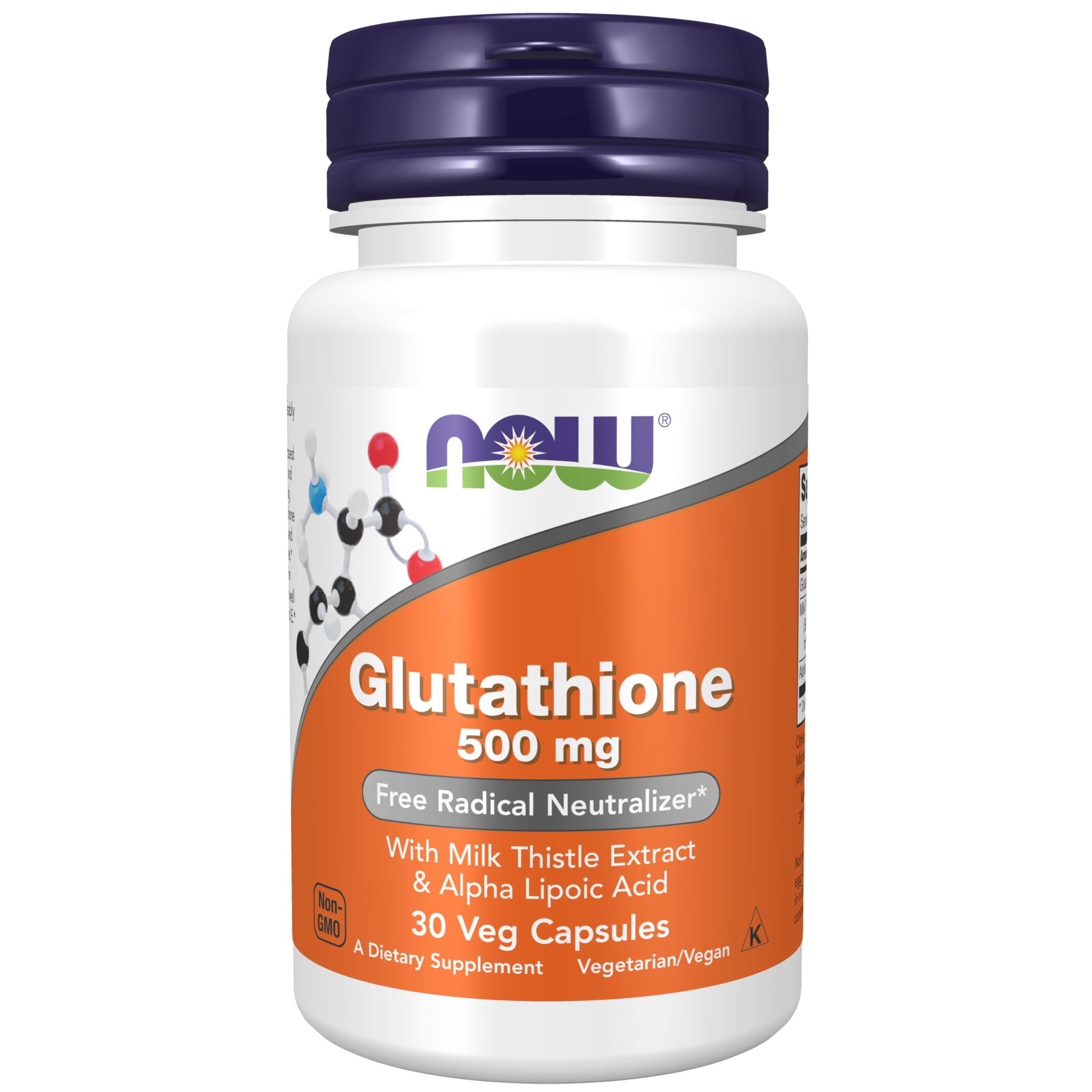 Now Foods, Glutathione, 500 Mg, 30 Veg Capsules 30 Capsule