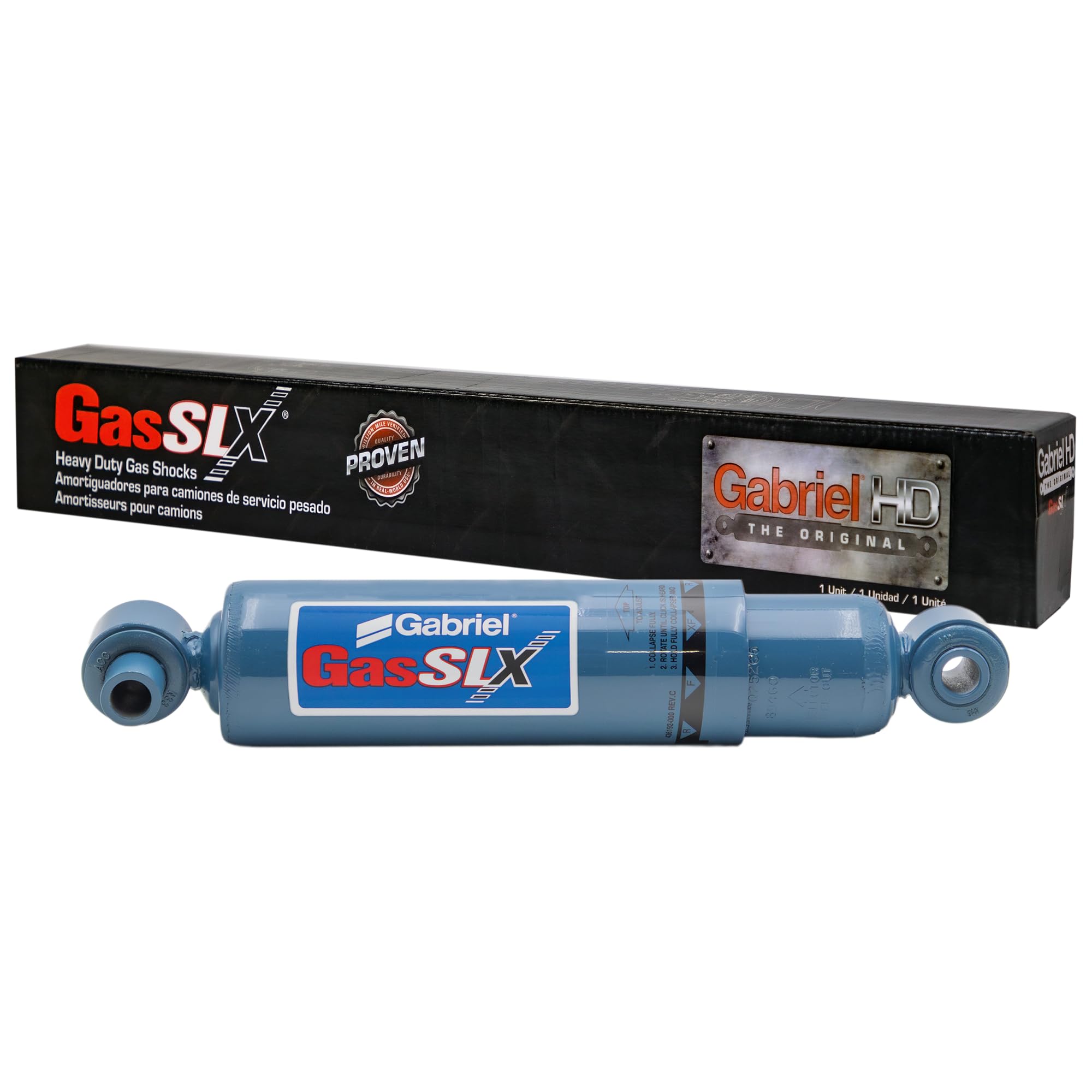 Gabriel 89460 GasSLX Adjustable HD Front Shocks Fits Kenworth T270, T370, T680; Peterbilt 325, 337, 348, 382, 579; OEM# 65176 6005