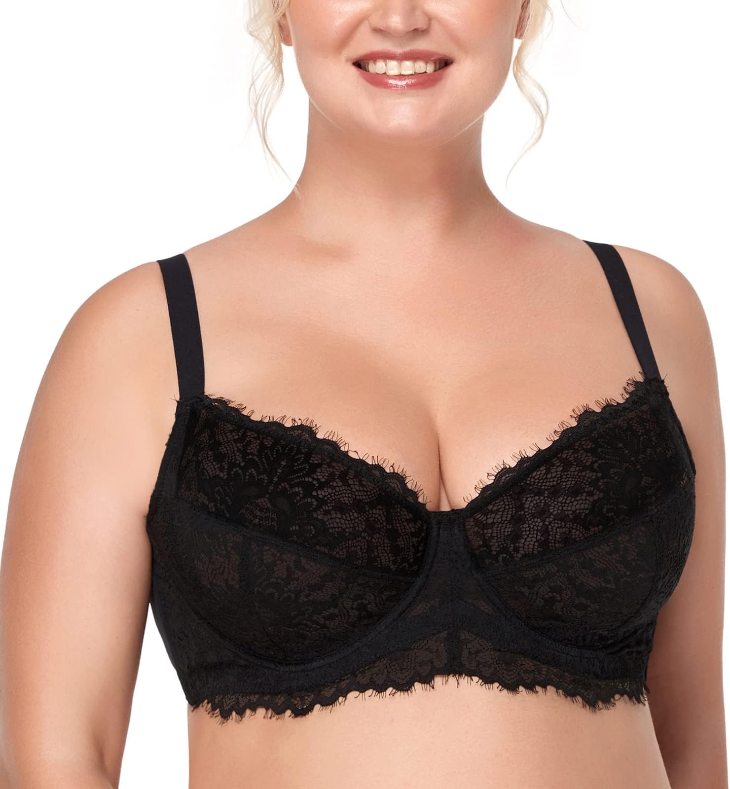 HSIAMinimizer Bra for Women - Plus Size Full Coverage Lace Bra with Underwire, Non PaddedOEKO-TEX STANDARD 100