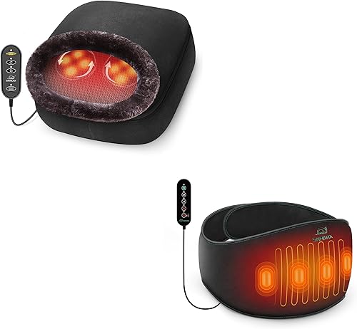 Snailax Masajeador Shiatsu 2 en 1 para pies y espalda con almohadilla térmica Heat&Snailax para aliviar el dolor de espalda