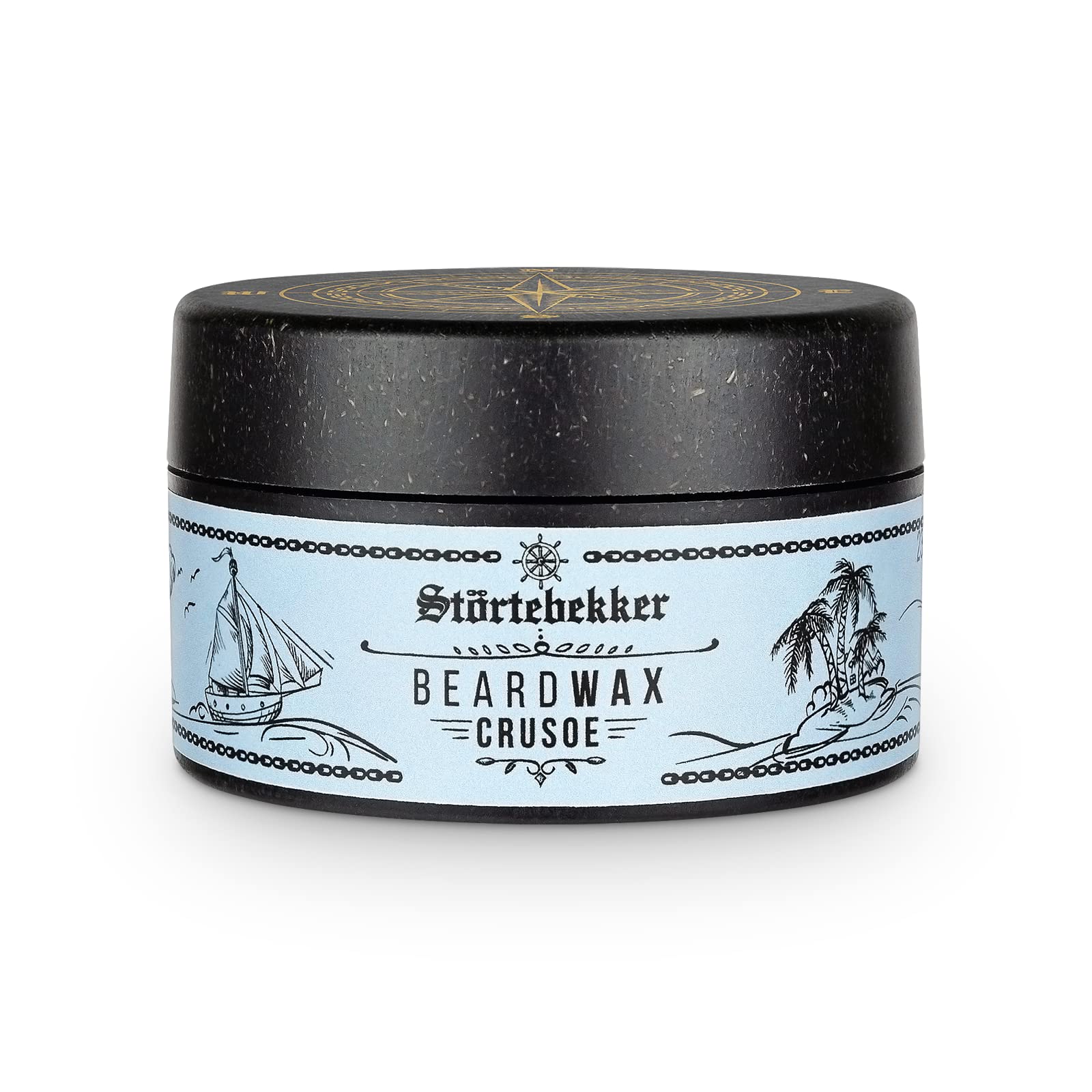 Störtebekker Premium Beard Wax soigne la barbe et la met en forme - Pot de 50ml 100% compostable - Cire à barbe hommes avec parfum agréable - Baume à barbe/Cire à barbe - Soins de la barbe - Made in