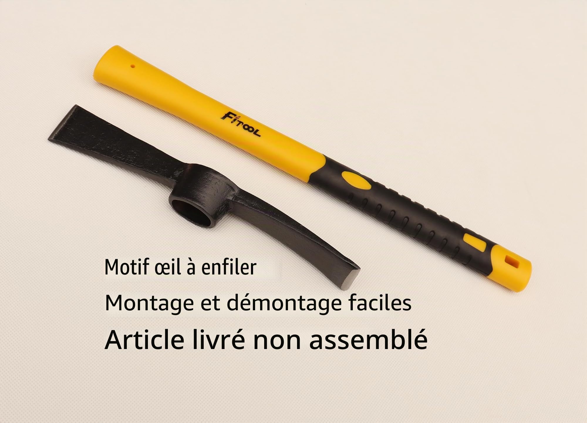 Forgé désherbage Mattock Pioches 15 Pouces, forgé par Marteau Complet, poignée en Fibre de Verre plastifiée, Mattock Cutter 1.4lb