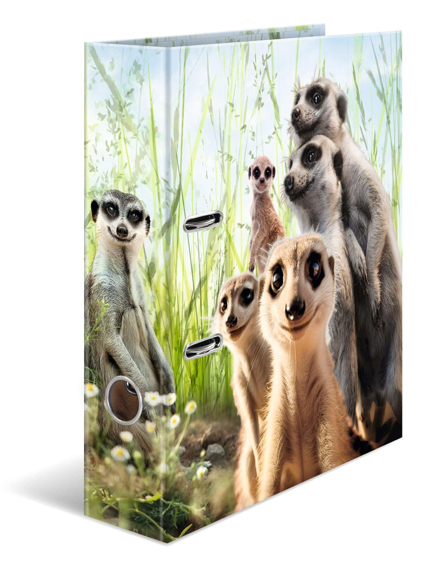 HERMA Raccoglitore formato A4 suricato, 10 pezzi, 7 cm di larghezza, per bambini, con motivo animale, colorato, con stampa interna, per ragazzi e ragazze