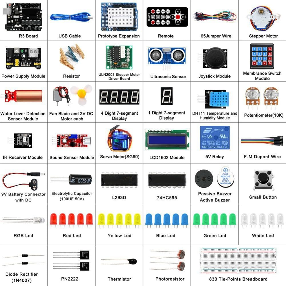 R3 Super Starter Kit con tecnologia RFID, kit completo di apprendimento elettronico per principianti, include sensori, motori, LCD e progetti