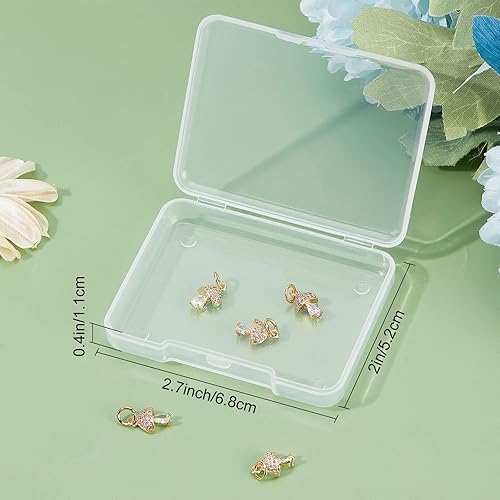 Miniatura 7 de Beebeecraft 8 unidades/caja de dijes de hongo de circonita cúbica chapados en oro de 18 quilates de latón con anillo de salto para hacer joyas,
