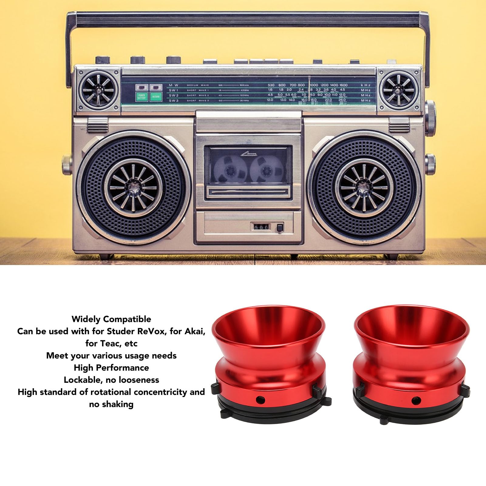 KUIDAMOS Adaptador de Concentrador NAB de Aleación de Aluminio Pulido de 10 Pulgadas Fácil de Instalar para Grabadora de Cinta de Carrete a Carrete Compatible con Studer Akai 2 Unidades