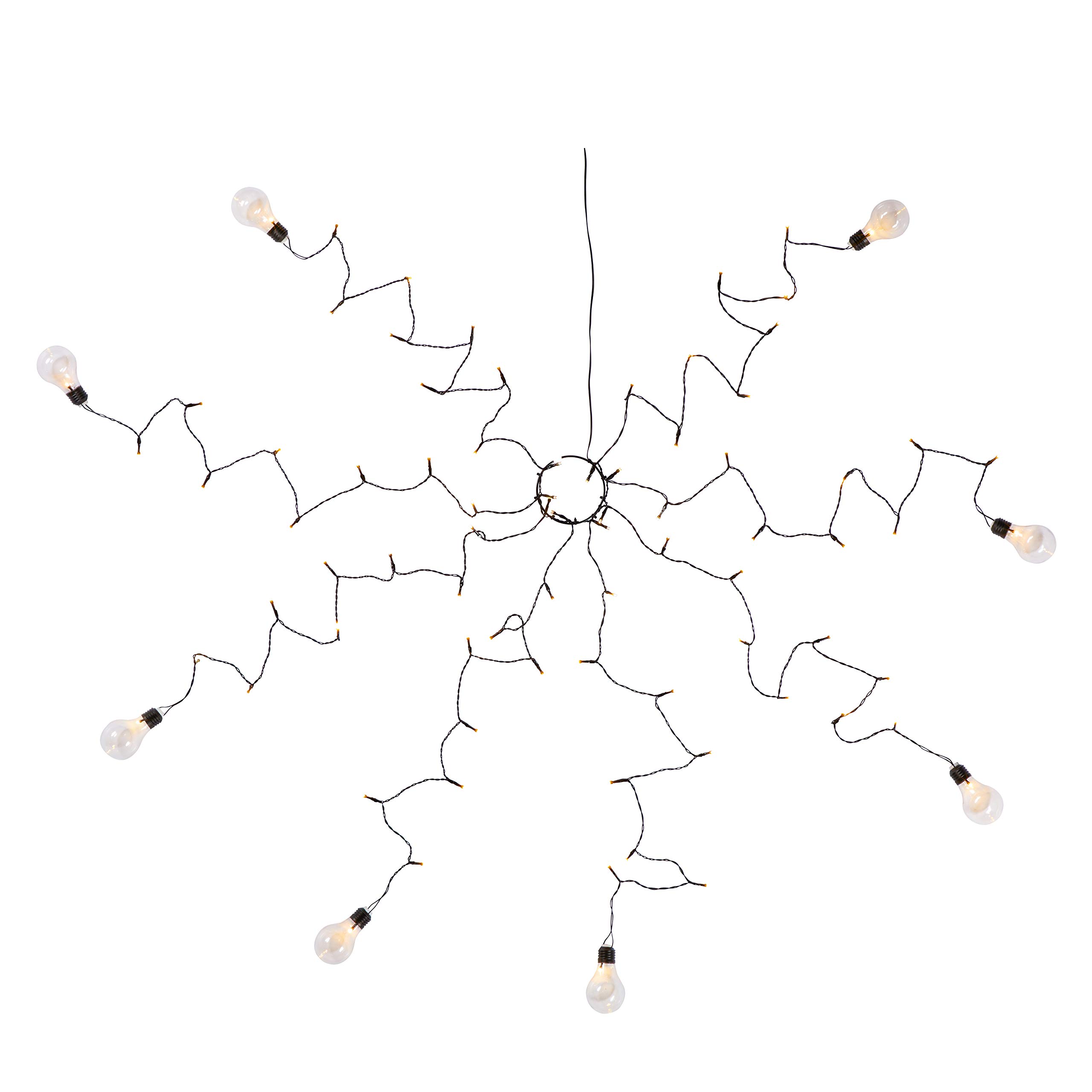 Lights4fun Guirlande Lumineuse Parasol 80 LED Blanc Chaud Piles