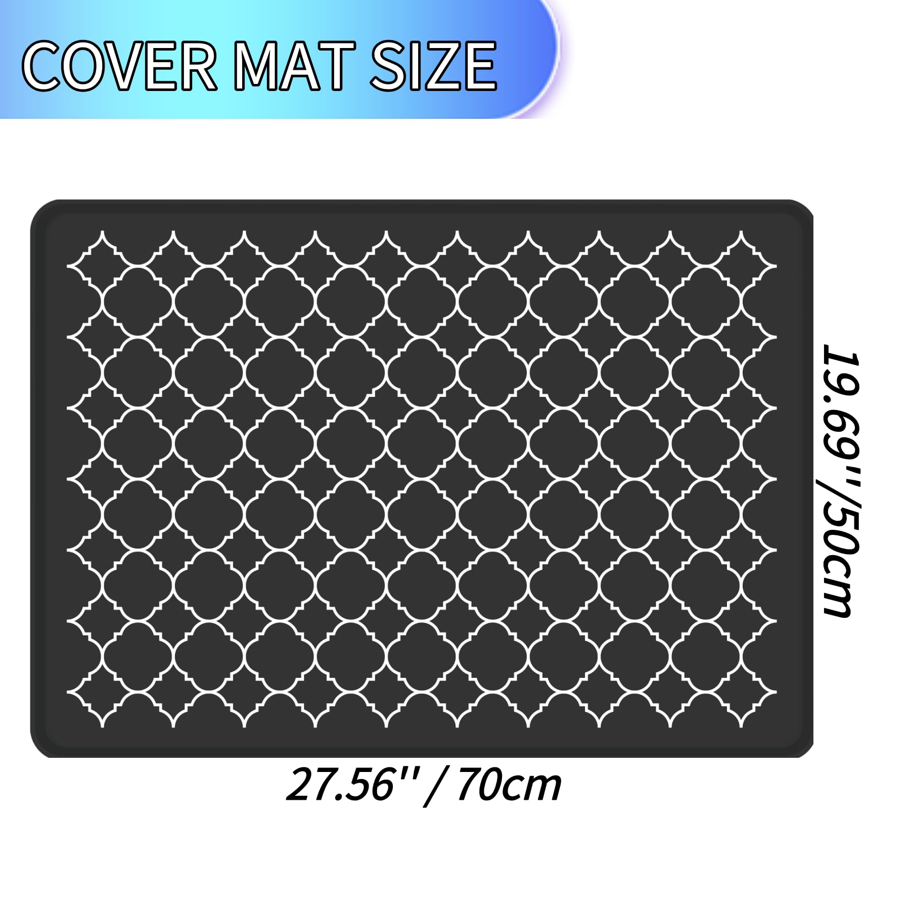 Nyoria Electric Stove Top Cover Protector - Glass Flat Top Stove Mat 28” x 20“ Oven Induction Cooktop Mat for Ceramic RV Countertop Mats Heat-Resistant Dish Drying Mat - Black