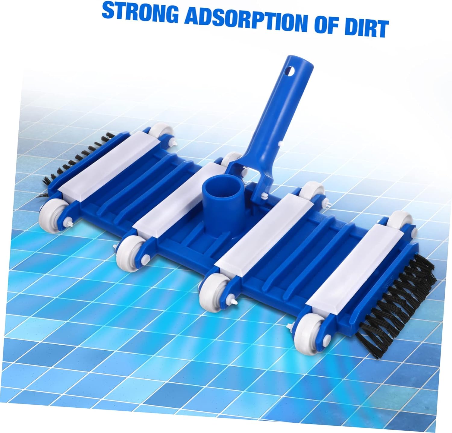 14-Inch Swimming Pool Vacuum Head Brush Swivel Hose Manual Pool Cleaning Accessory for Inground Above Ground Efficient Debris Removal