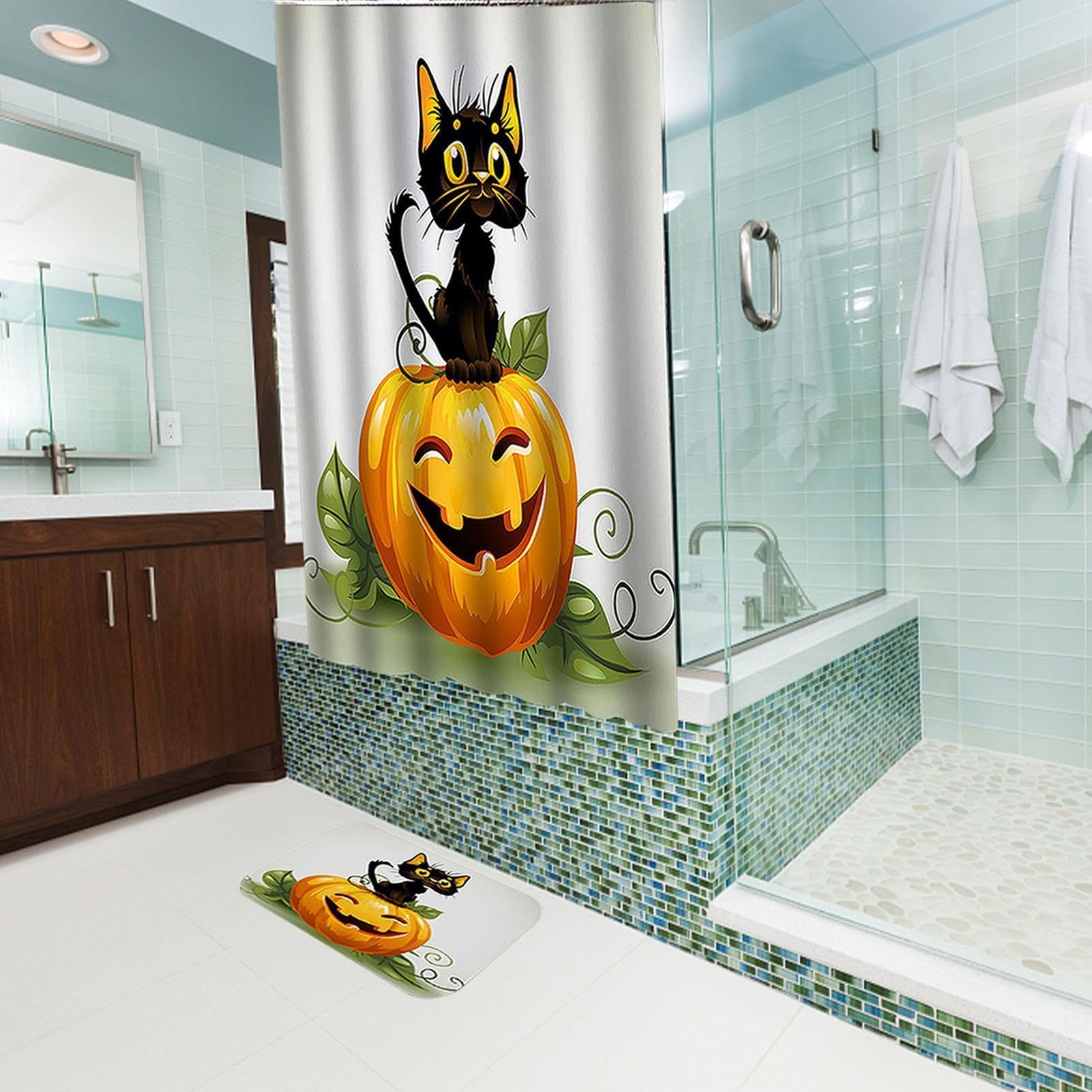 Dywaniki łazienkowe o tematyce Halloween dekoracyjny materiał na okno i