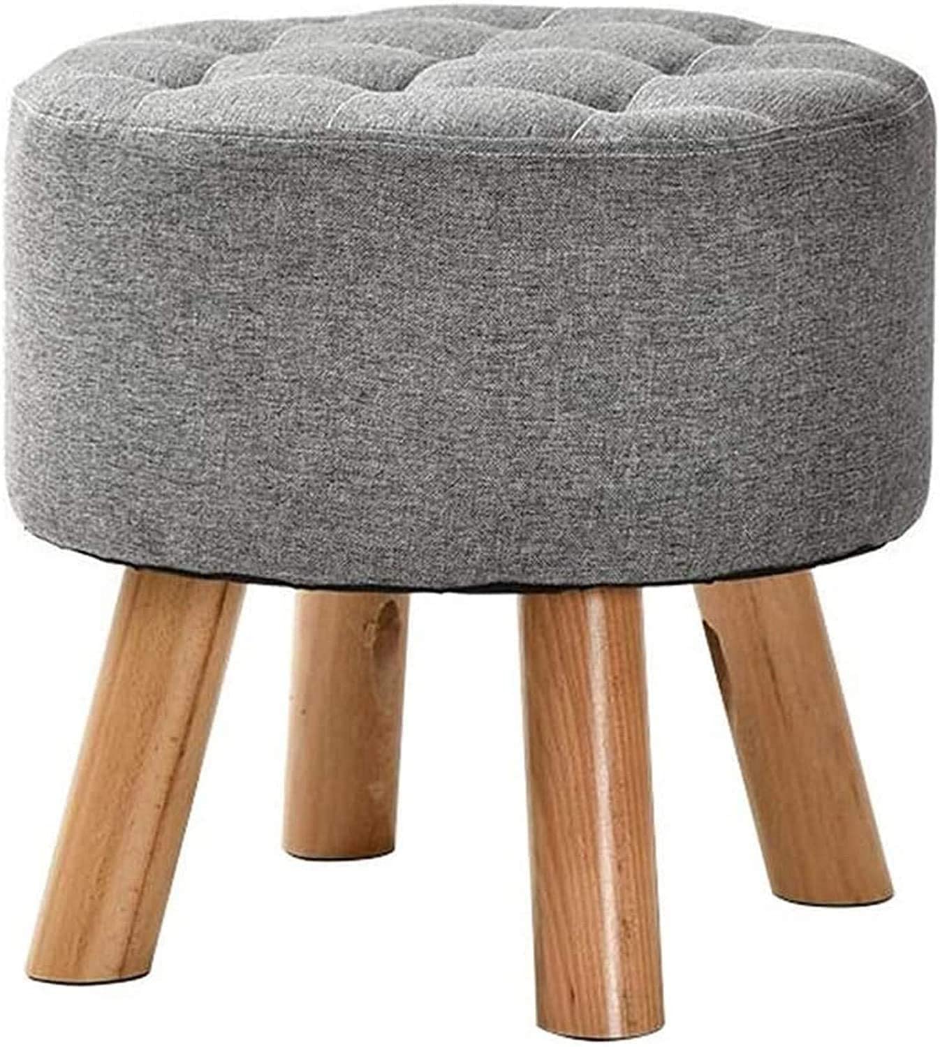 Tabouret de changement de chaussure rond en lin pour l'entrée