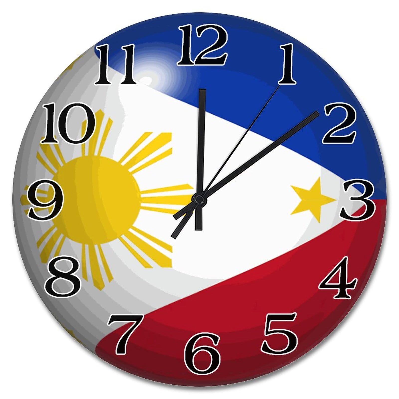 Horloge murale drapeau Philippines pour une déco de cuisine rustique