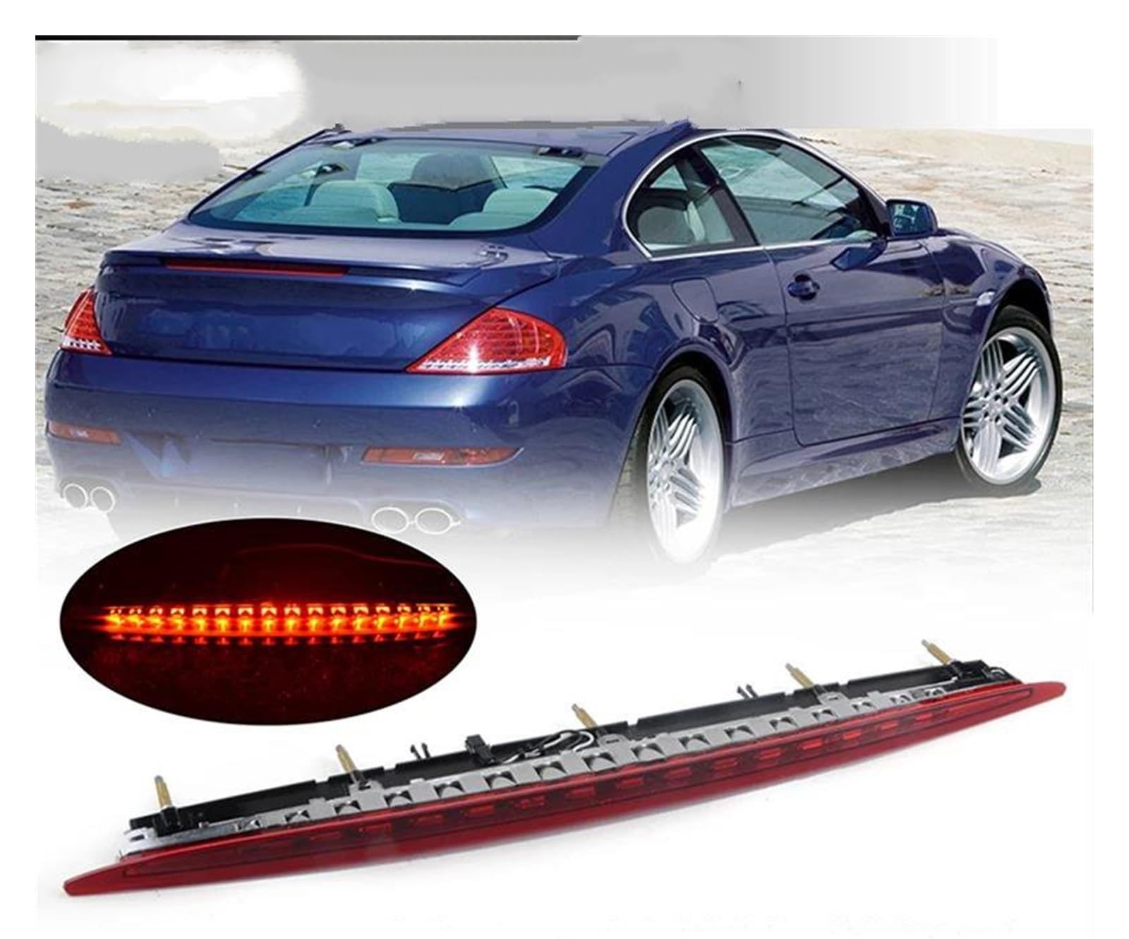 Trzecie światło hamowania tylna lampa wysokiego montażu sygnał stopu 3RD trzecie światło hamowania dla BMW serii 6 E64 645CI 650I M6 2004-2007 trzecie światło hamowania