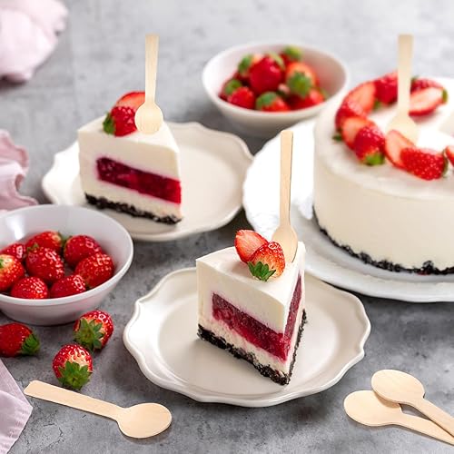 Miniatura 7 de Bekith Mini cucharas de madera paquete de 400 cucharas desechables biodegradables compostables de 4 pulgadas para manualidades, exfoliantes de