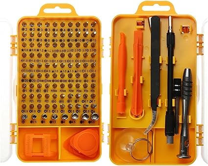 Amazon Co Jp 精密ドライバーセット 115 1精密ドライバーセットウォッチ携帯電話修理ツールキット 多機能ツールキット 時計 パソコン メガネ Diy修理 色 Yellow Size 115 In 1 Diy 工具 ガーデン
