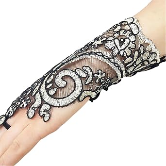 Lace Gloves for Women, Fingerless Wrist Gloves