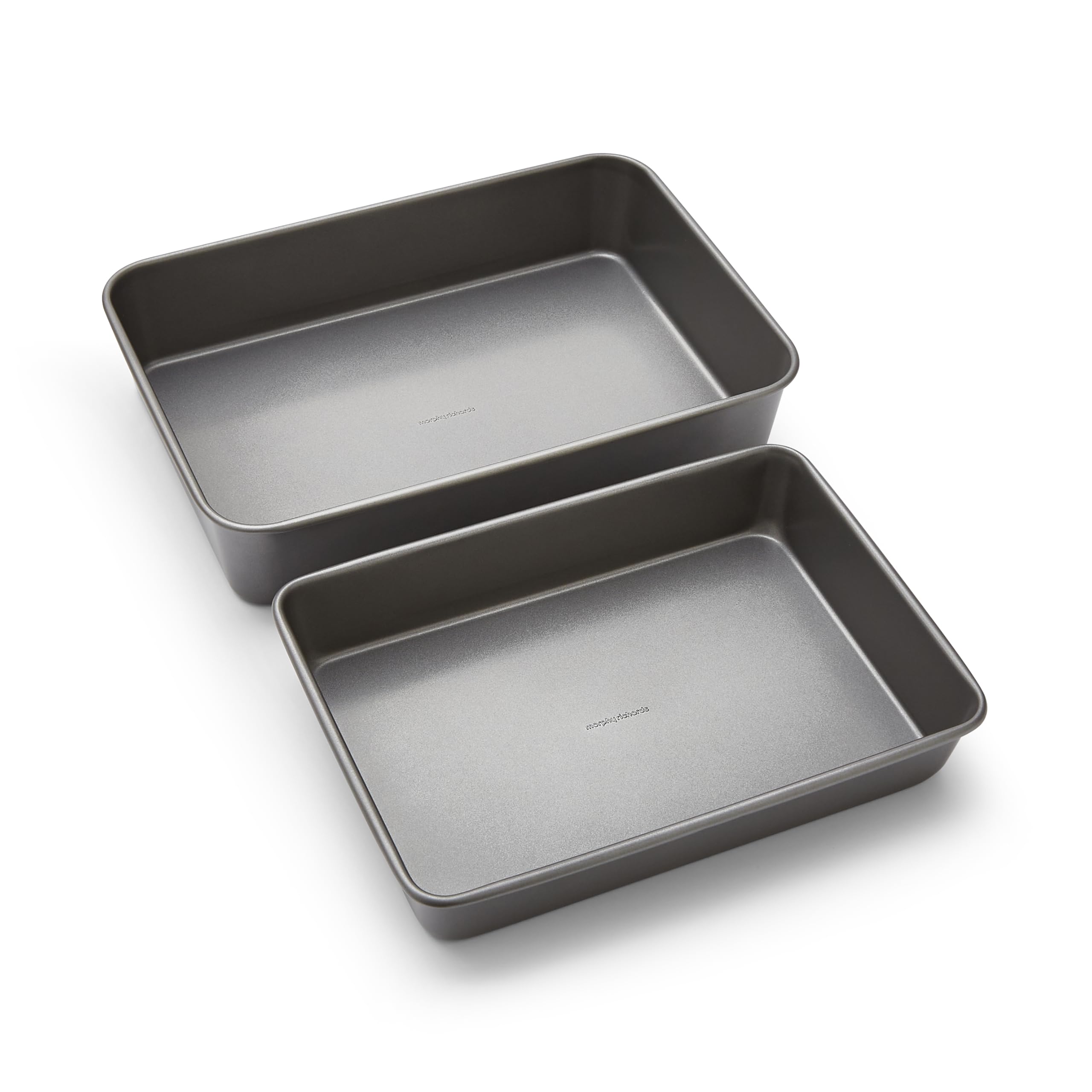 Morphy Richards Carbon Steel Roasting Tin Set, 13X9 & 15X11, Heavy Duty | Non-Stick, Textured Base | Oven, Dishwasher & Freezer Safe | Ideal For Family Roasts & Veg | 849001