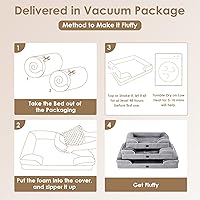 Vista 33 de EHEYCIGA - Cama ortopédica para perro grande, impermeable, de espuma viscoelástica y espuma tipo caja de huevos, bordes elevados, antideslizante