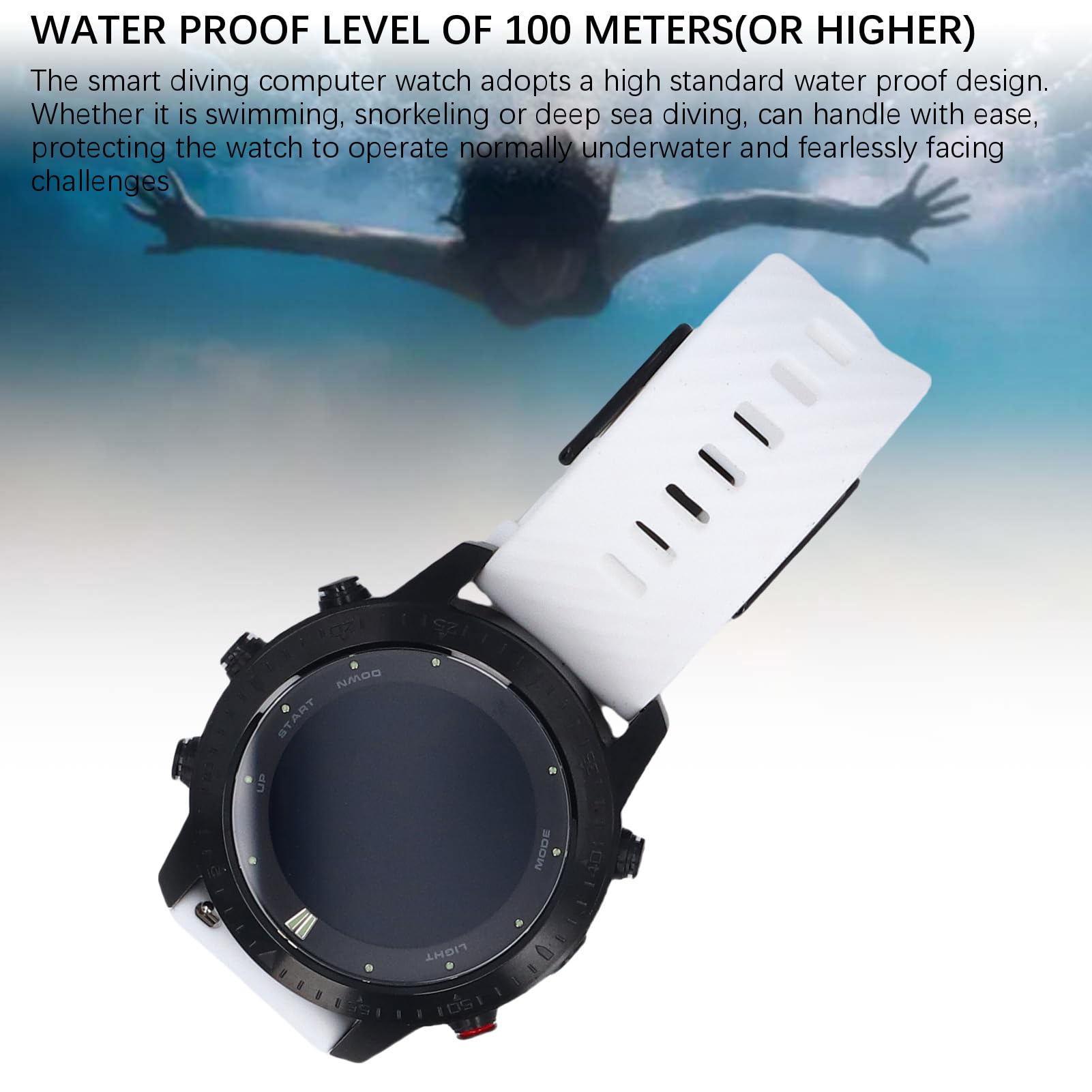 Bnineteenteam Computadora de Buceo, Reloj Impermeable de Acero Inoxidable con Seguimiento en Tiempo Real y Sensor de Profundidad para Natación y Apnea