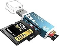 Vista 10 de Lector de tarjetas micro SD, lector de tarjetas SD 4 en 1 a adaptador USB, lector de tarjetas de memoria para MS Duo/Pro, tarjeta M2, SDXC, SDHC